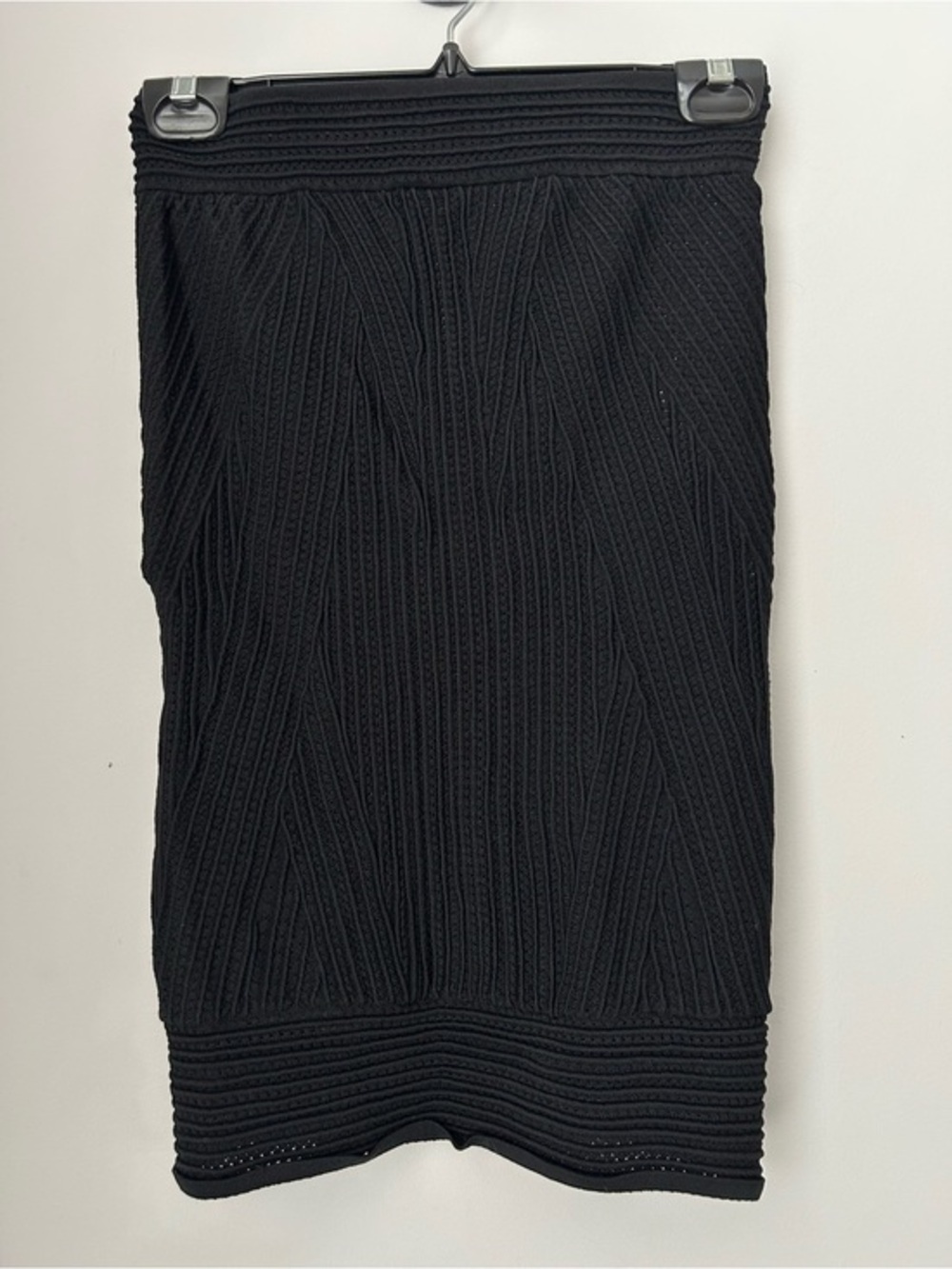 Ronny Kobo Textured Stretch Knit Bodycon Skirt